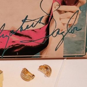 Christian Dior Goldtone Twisted Hoop Clip Earrings